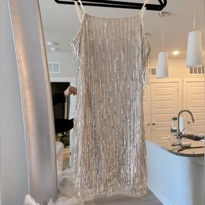 NEW! Champagne Shimmy Evening Dress.